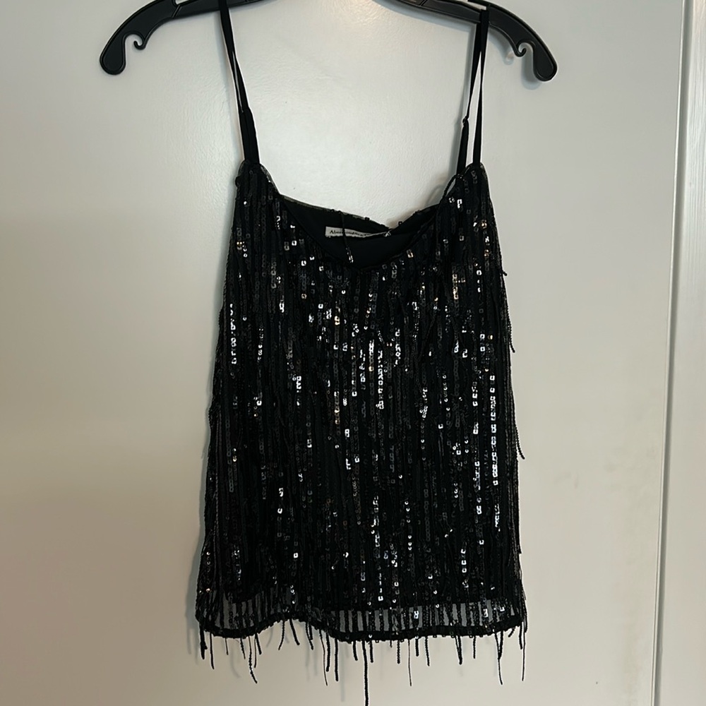 Black sequins top size medium